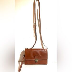 Patricia Nash brown leather crossbody handbag